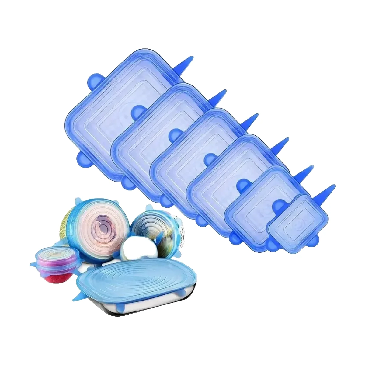 מכסי סיליקון נמתחים בגדלים שונים